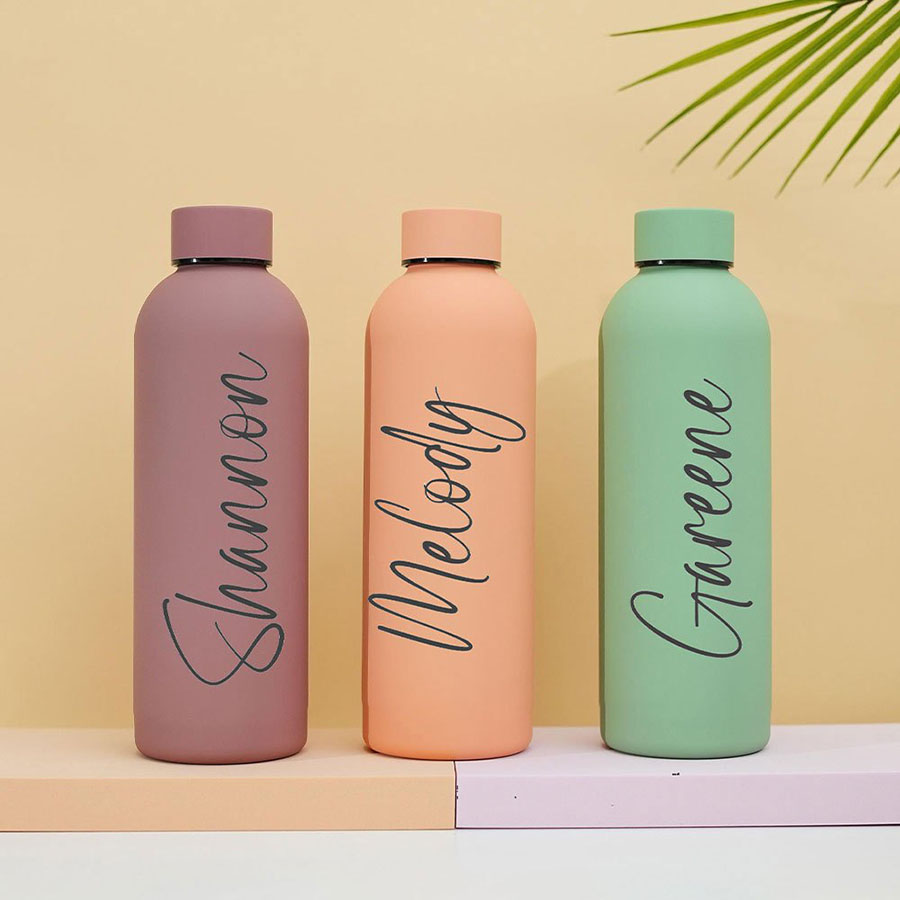 Sports Water Bottle Insulated - Gepersonaliseerde waterfles van mat roestvrij staal