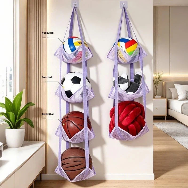 Gym Ball - Wandmontage balopbergzak met grote mesh-vakken, duurzame