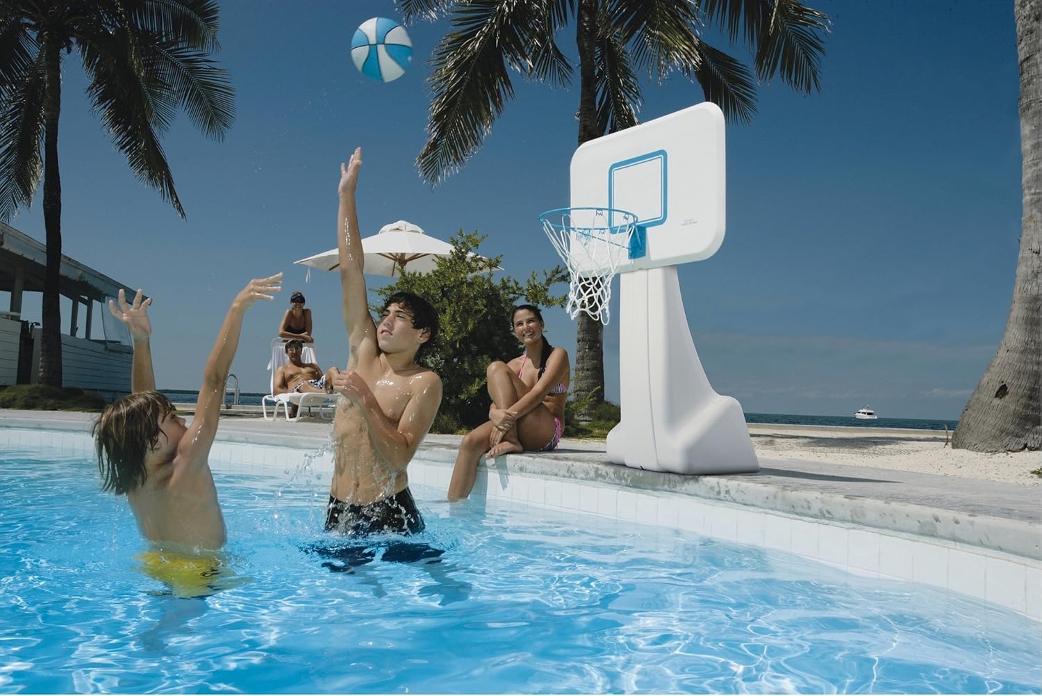 Zwembadbasketbalset met bal, v - Basketball Hoop recensie en prijs